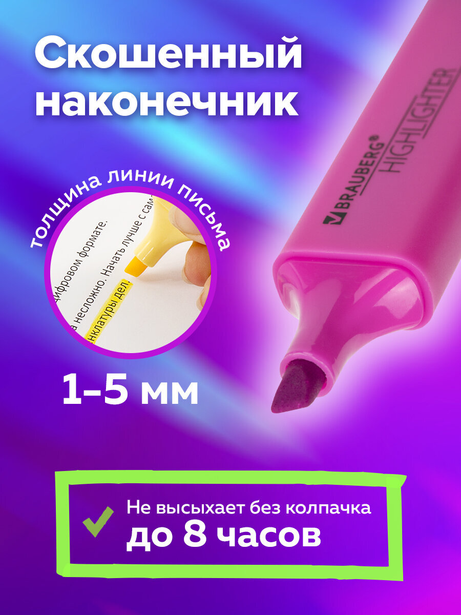 Текстовыделители Brauberg 24 шт. - фото 5