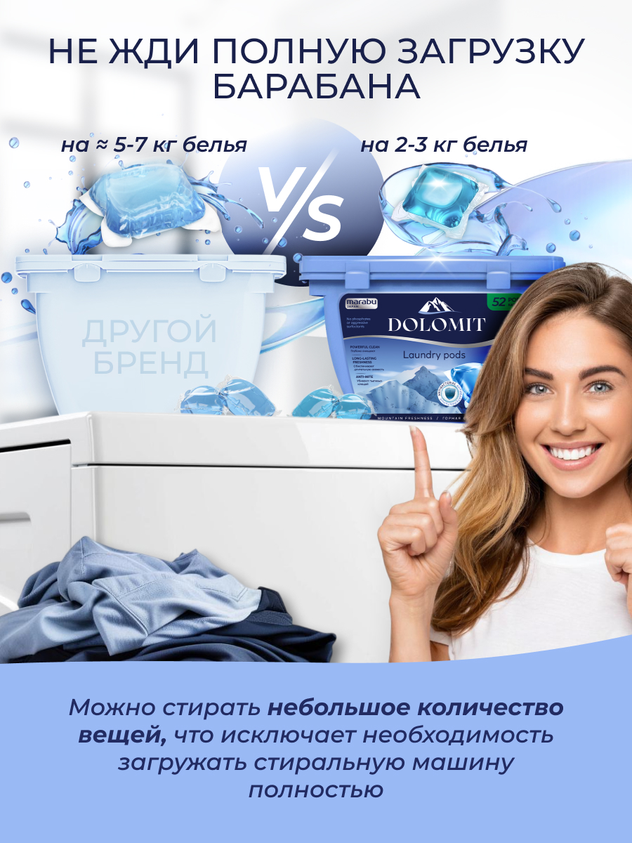 Капсулы для стирки MARABU Dolomit 52 шт. - фото 2