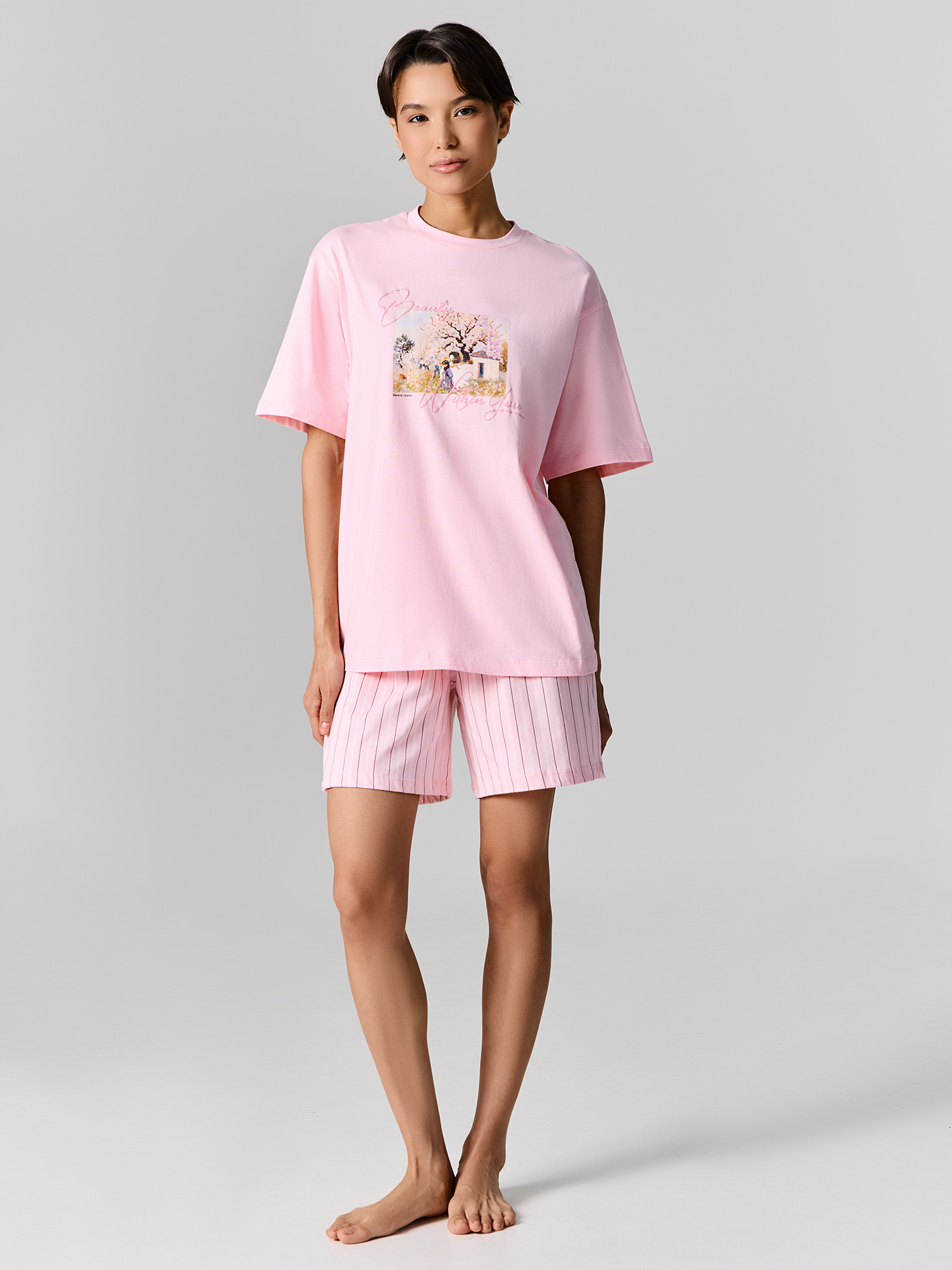 Пижама Mark Formelle (Марк Формэль) 592596-1/розовая сказка +полоска на розовом - фото 1