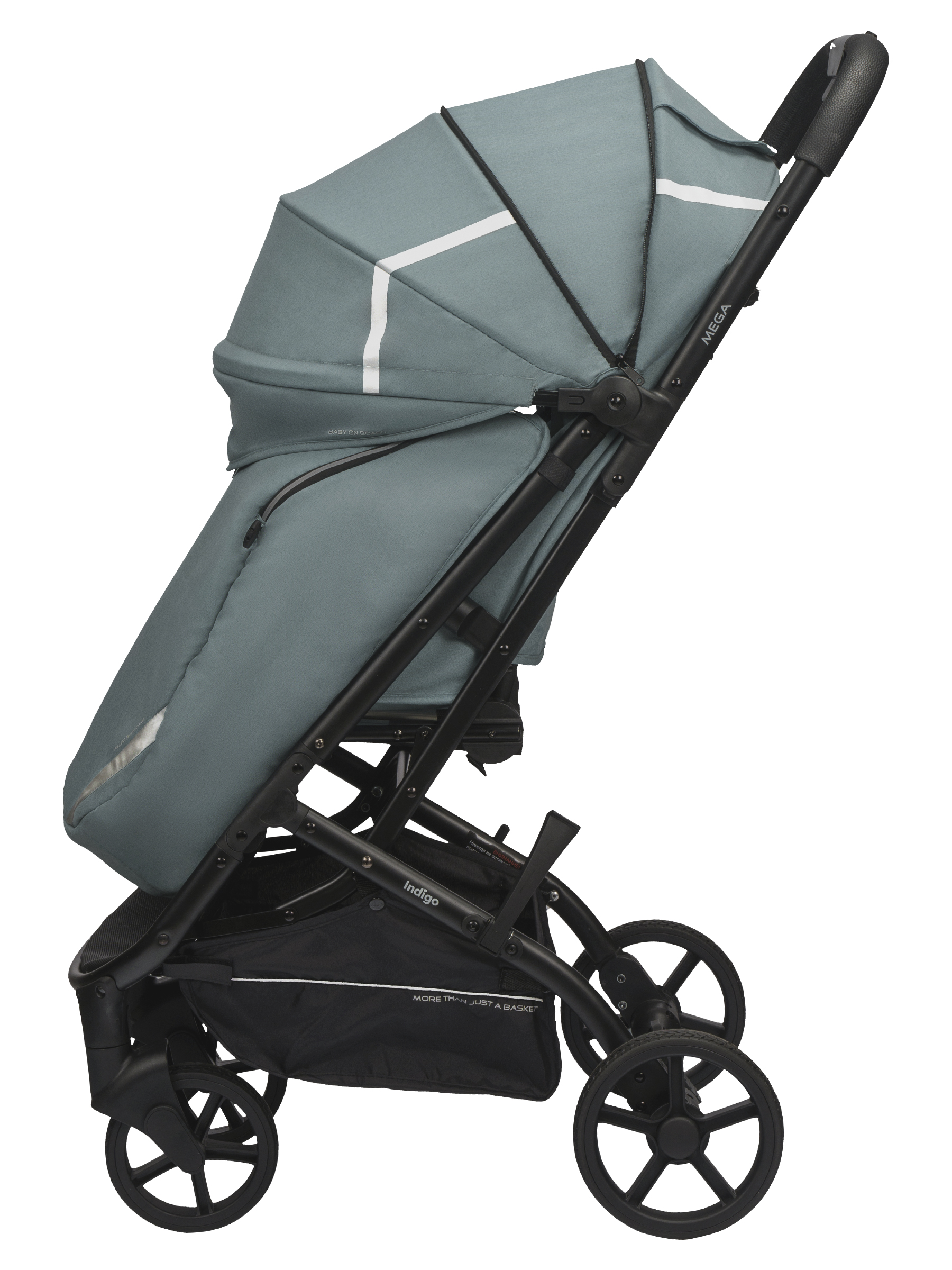 Коляска прогулочная Indigo Mega голубой - фото 13