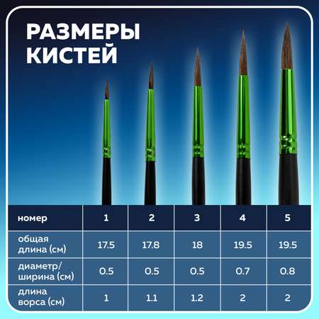 Кисть Brauberg 5 шт. (пони)