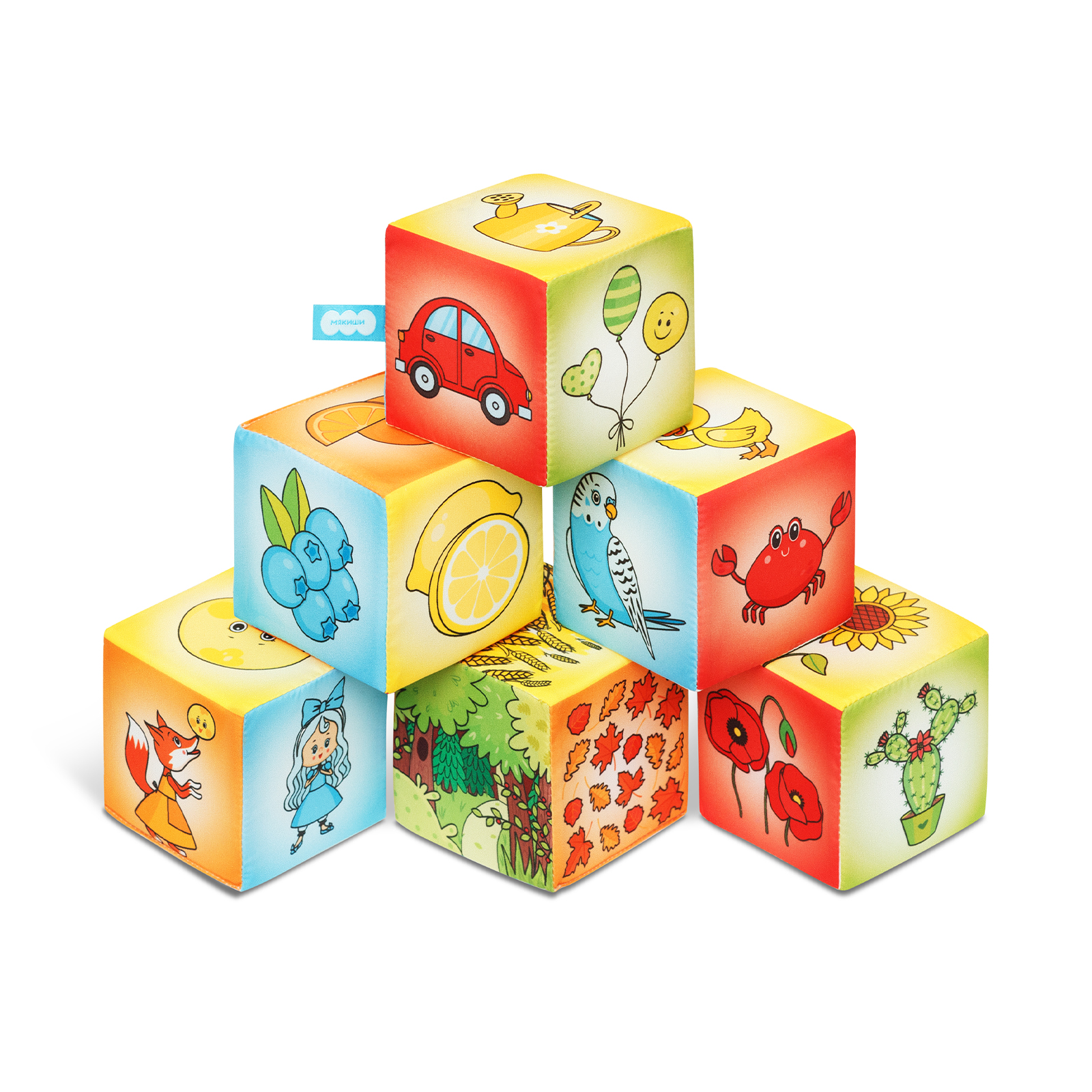 Игрушка Мякиши кубики Азбука цвета - фото 8