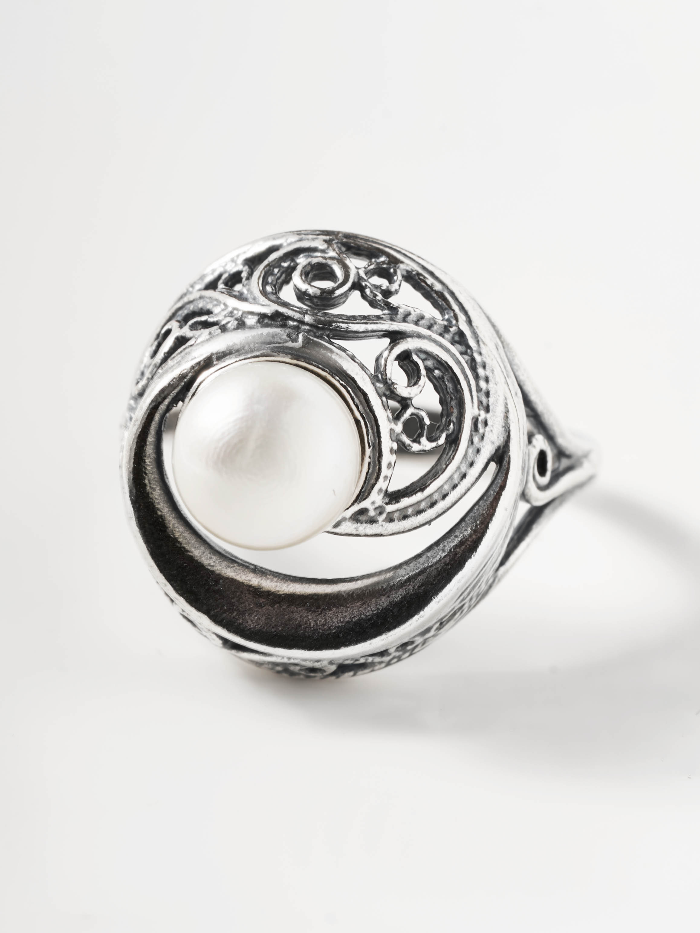 Кольцо Shine and Beauty 80243-103-к-белыйжемчуг - фото 1