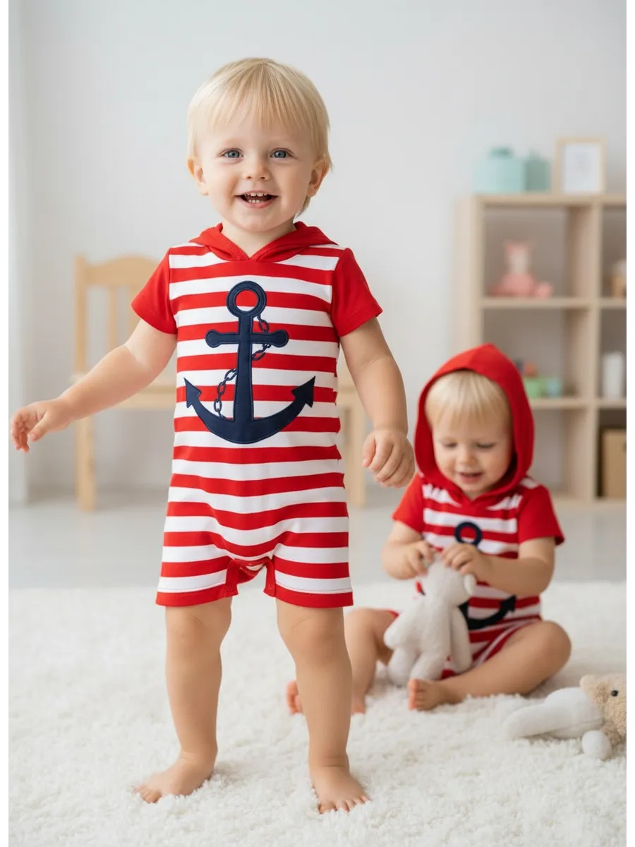 Песочник Linas baby 1117-9AR Красный- полоска - фото 2