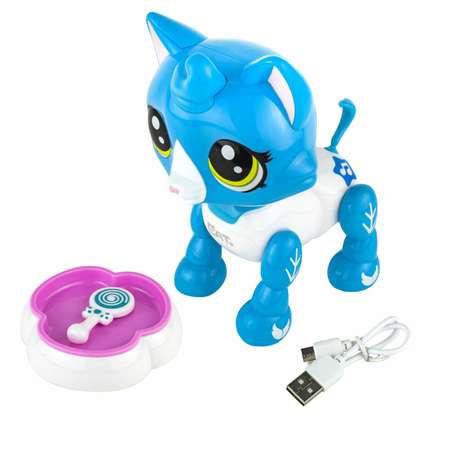 Интерактивная игрушка Robo Pets Робо-котенок бело-голубой