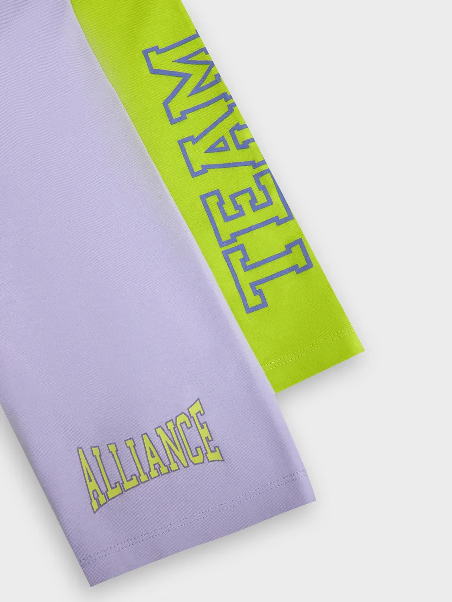 Велосипедки 2 шт Mark Formelle (Марк Формэль) 137721-2/зеленый лайм +лиловый вереск +печать - фото 6