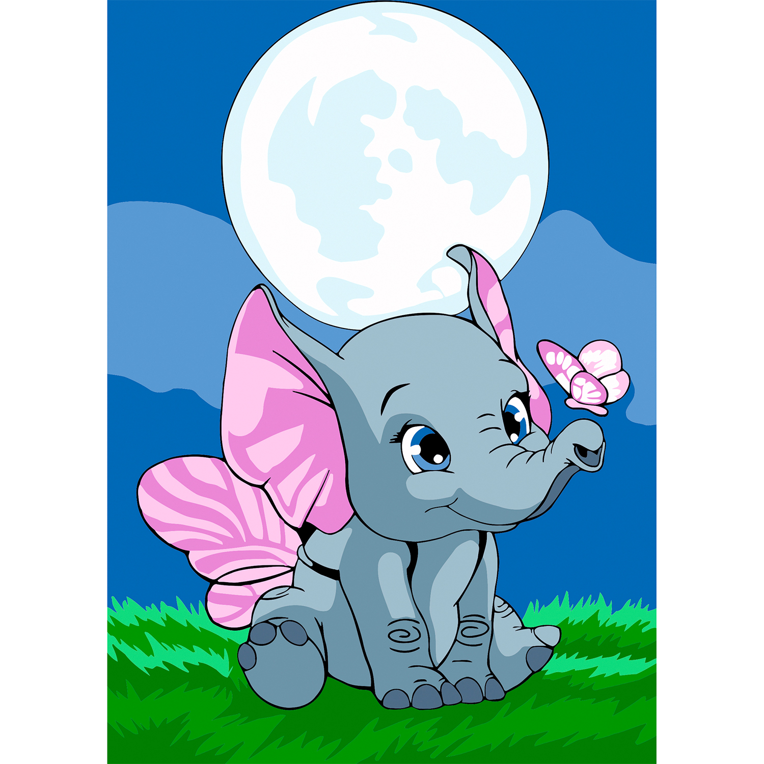 Картина по номерам Hobby Paint Слоник на лужайке в ассортименте - фото 2