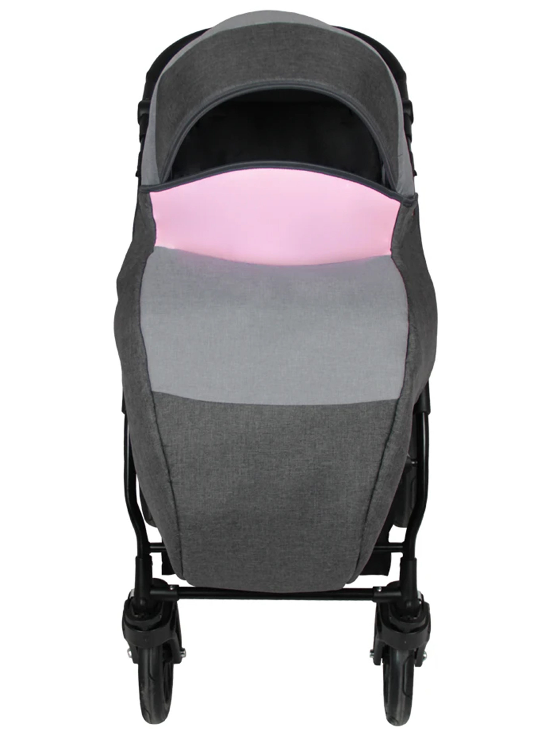 Коляска 2в1 alis Alvaro 03 серый-розовый - фото 8