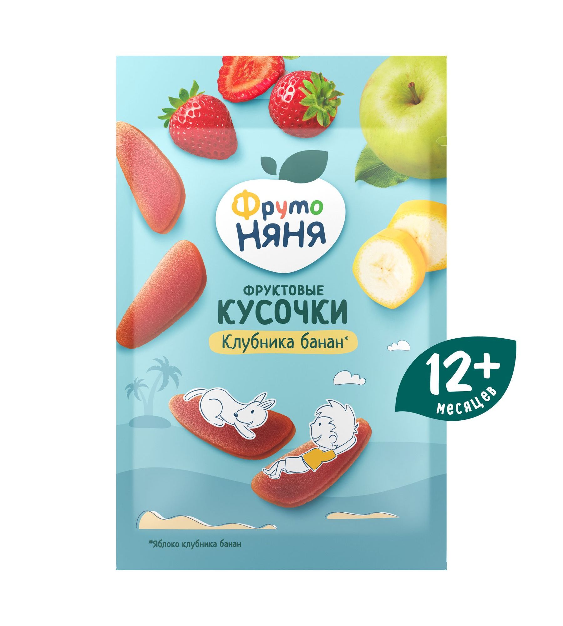 Фруктовые кусочки ФрутоНяня из яблок клубники и бананов с 12 мес 15 г - фото 1