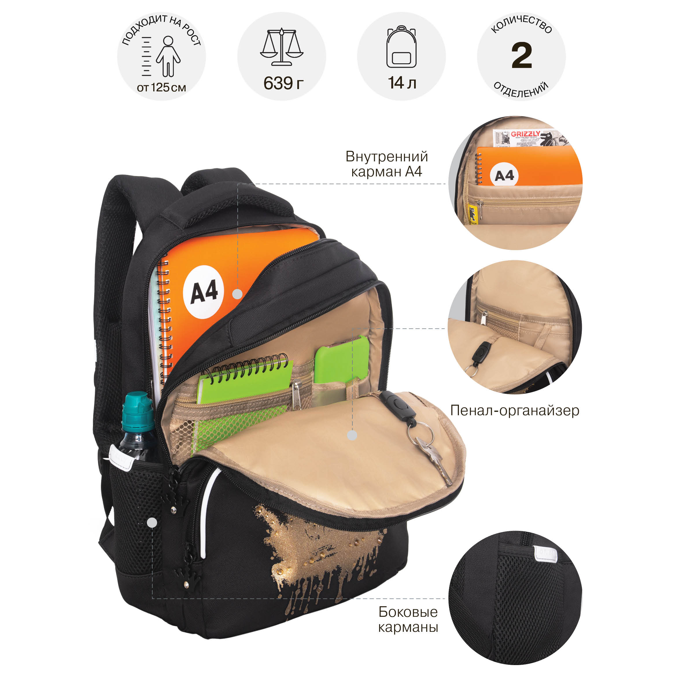 Рюкзак Grizzly Для девочки - фото 8