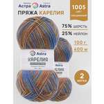 Пряжа для вязания Astra Premium карелия носочная шерсть нейлон 100 гр 400 м цвет 1005 2 мотка