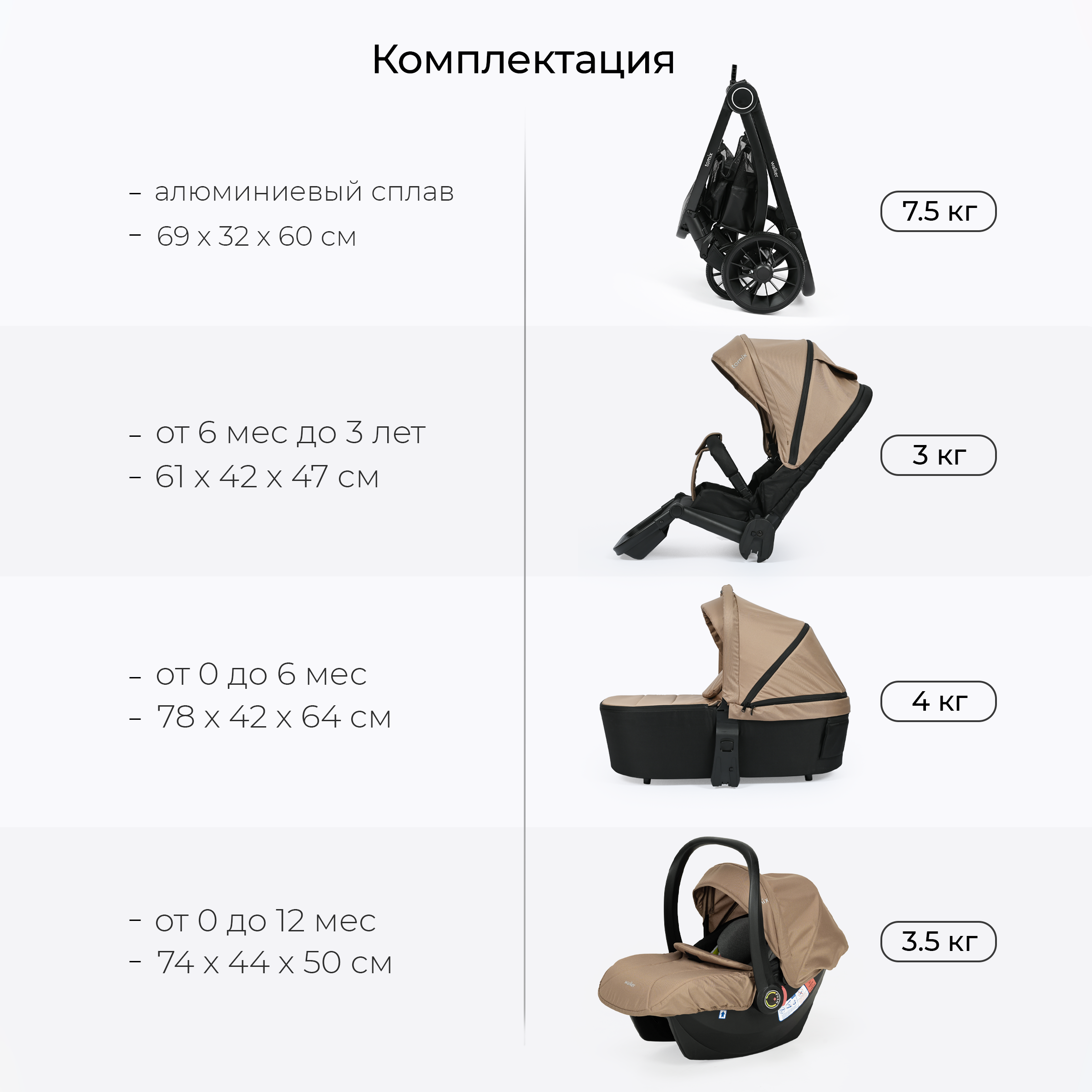 Коляска 3в1 Tomix Walker - фото 20