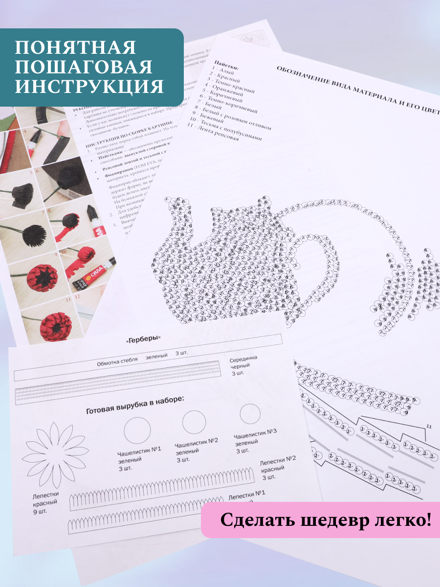 Картина из страз Волшебная мастерская Герберы - фото 5