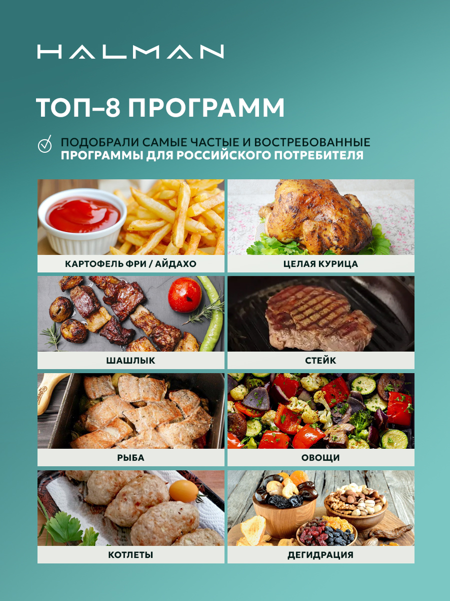 Аэрогриль HALMAN HAF-1000 - фото 2