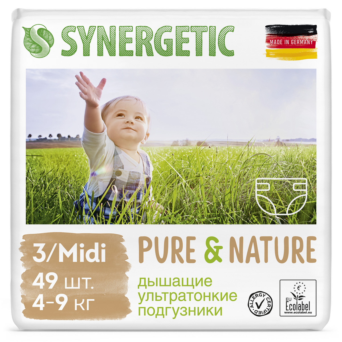 Подгузники Synergetic Pure Nature 3 49 шт. - фото 1