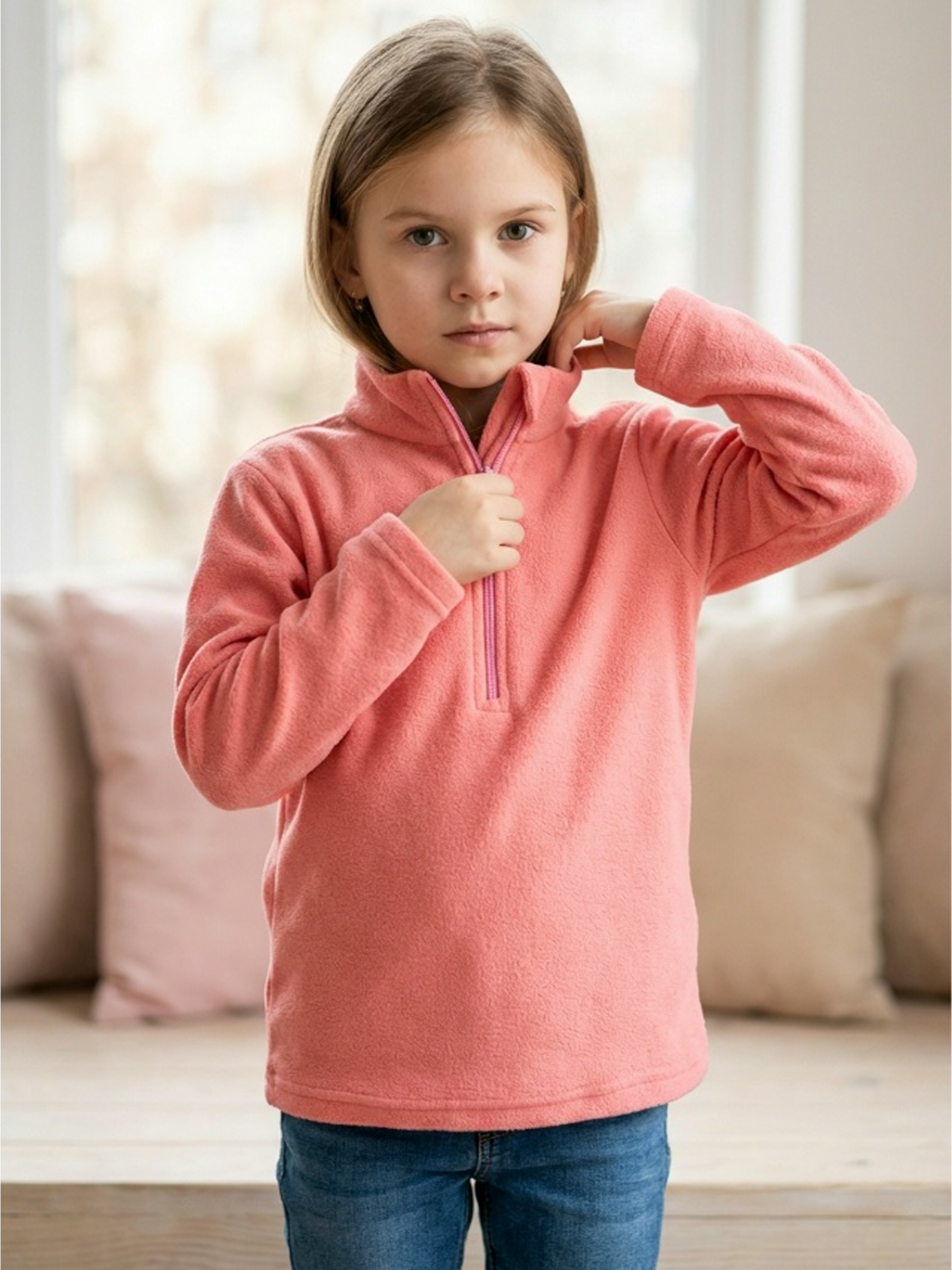 Изображение товара Детская флисовая толстовка Рыжик для мальчика и девочки демисезонная на молнии 128 Изображение товара Детская флисовая толстовка Рыжик для мальчика и девочки демисезонная на молнии 128