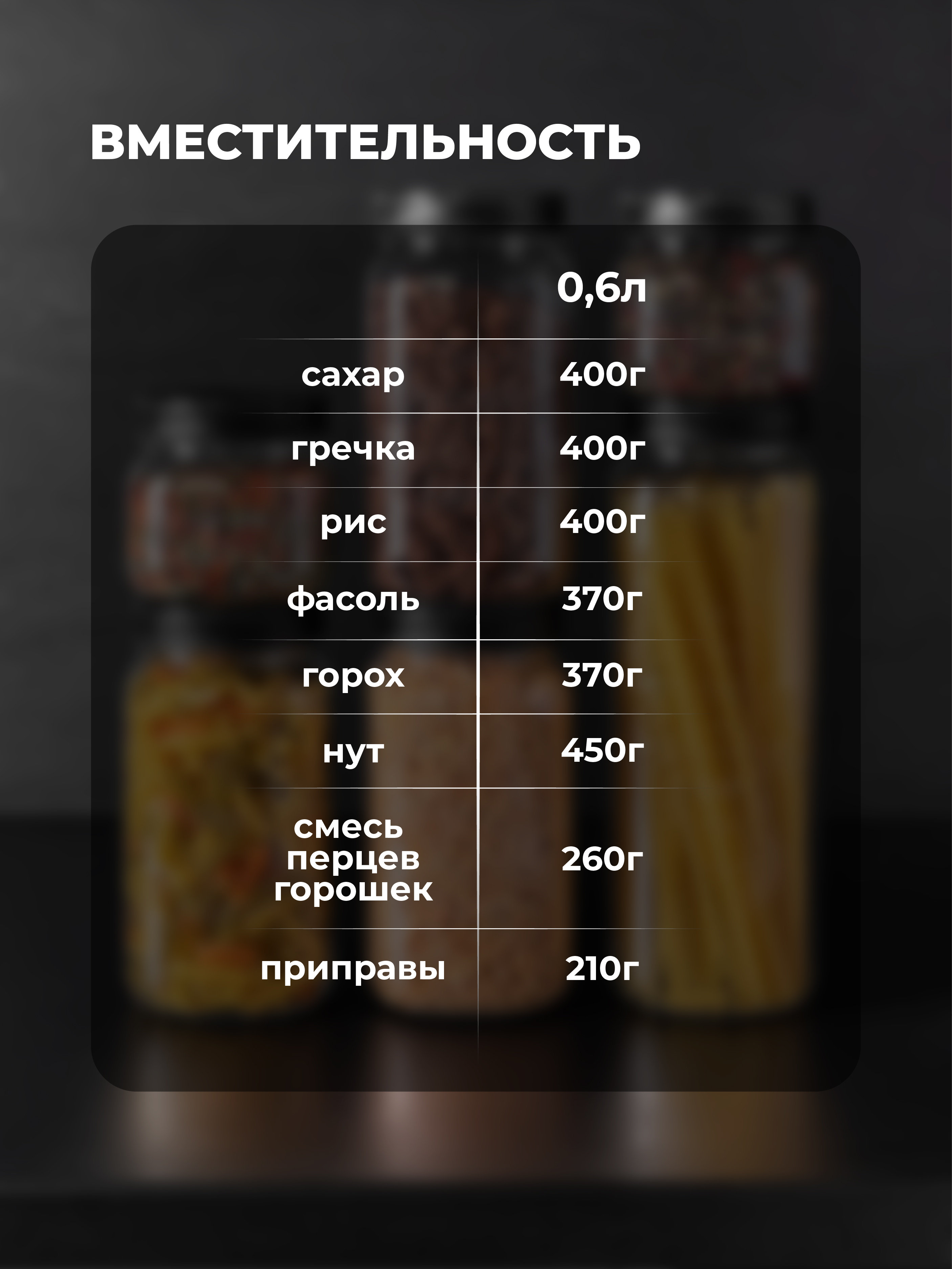 Набор квадратных банок Phibo для сыпучих 0,6л - 3шт. - фото 8