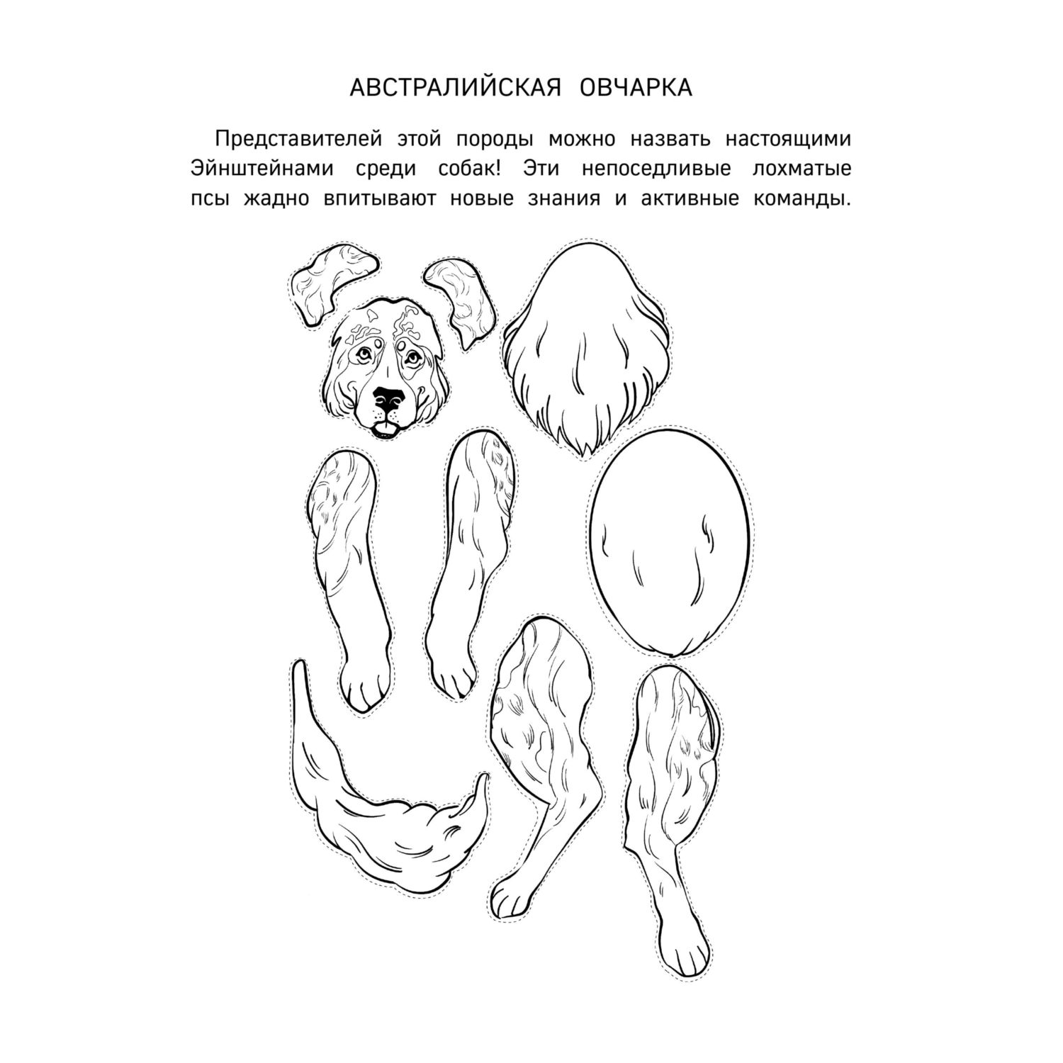 Книга Эксмо Бумажные собаки. Вырежи, раскрась, играй. 12 готовых схем, желтая - фото 2