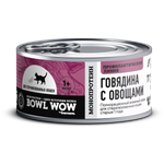 Полнорационный консервированный корм BOWL WOW для стерилизованных кошек паштет с говядиной 100 г