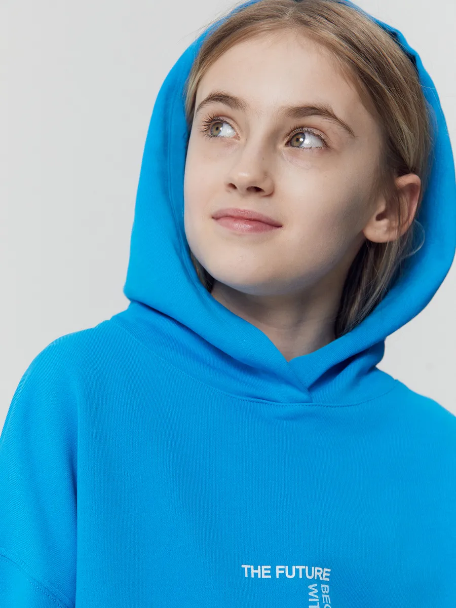 Худи Mark Formelle (Марк Формэль) 127894/голубая лазурь +печать - фото 8