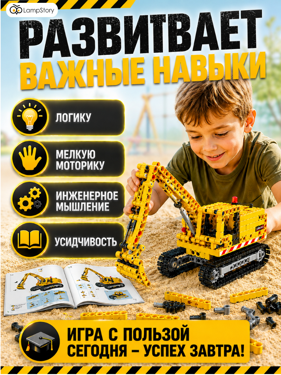 Конструктор LampStory Строительная техника 367 дет. - фото 9