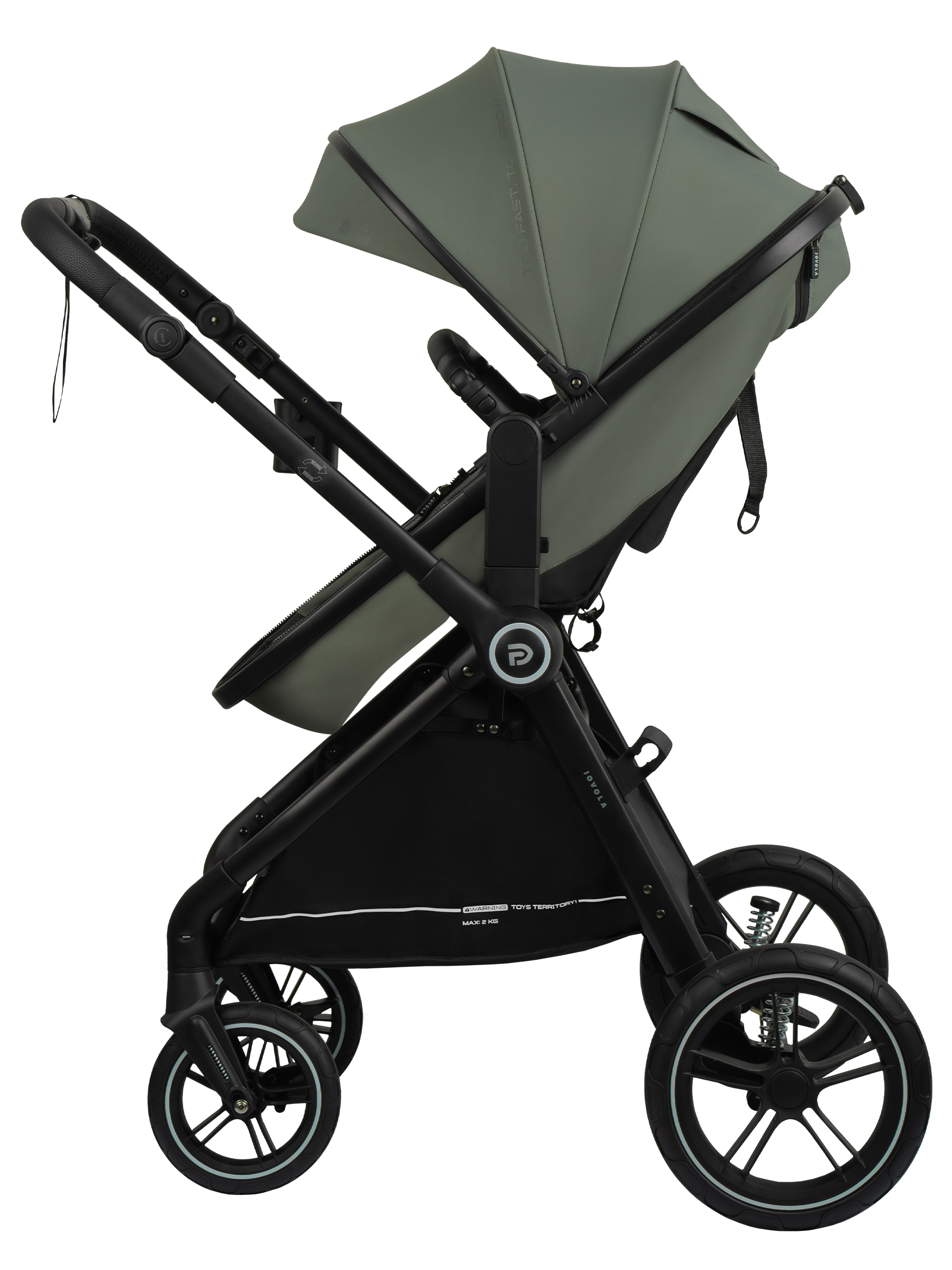 Коляска трансформер JOVOLA Truck, перекидная ручка зеленый - фото 9