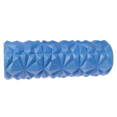 Ролик массажный STRONG BODY для фитнеса МФР йоги и пилатес 33 см х 12 см синий