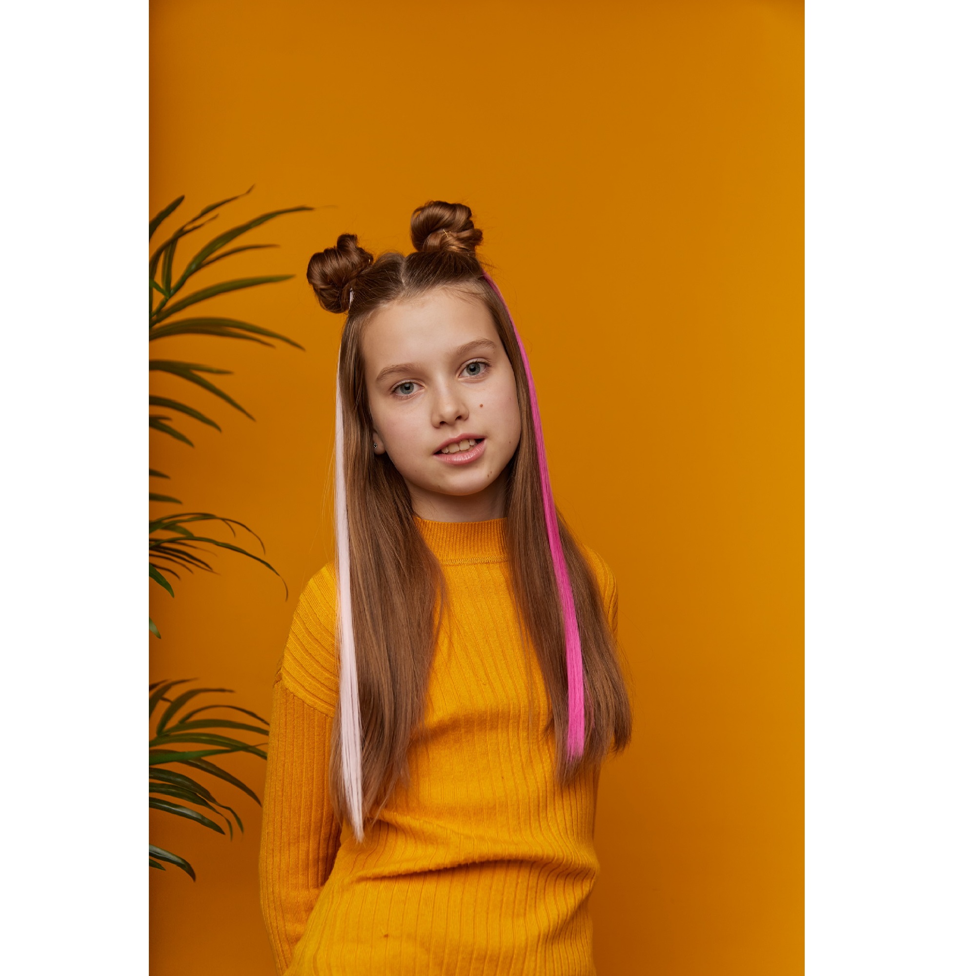 Цветные пряди для волос Lukky Fashion на заколках искусственные детские блестящие розовые 60 см аксессуары для девочек Т22803 - фото 21