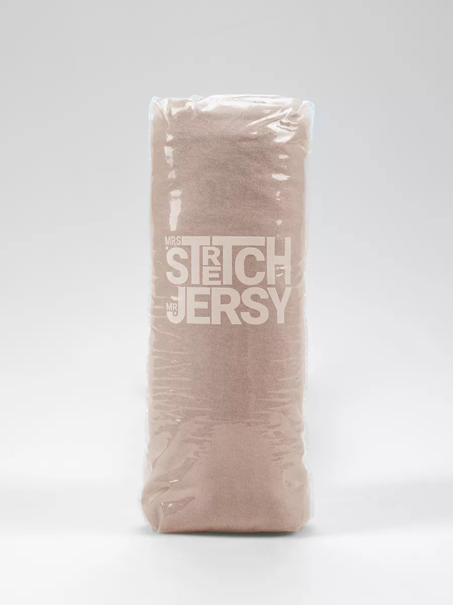 Простыня Mrs.Stretch Mr.Jersy Какао 200 x 200 см на резинке - фото 6