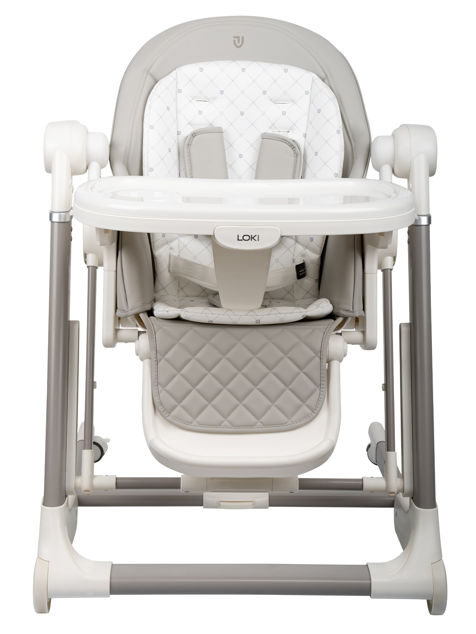 Стульчик для кормления JOVOLA Loki с функцией электрокачели серый - фото 8