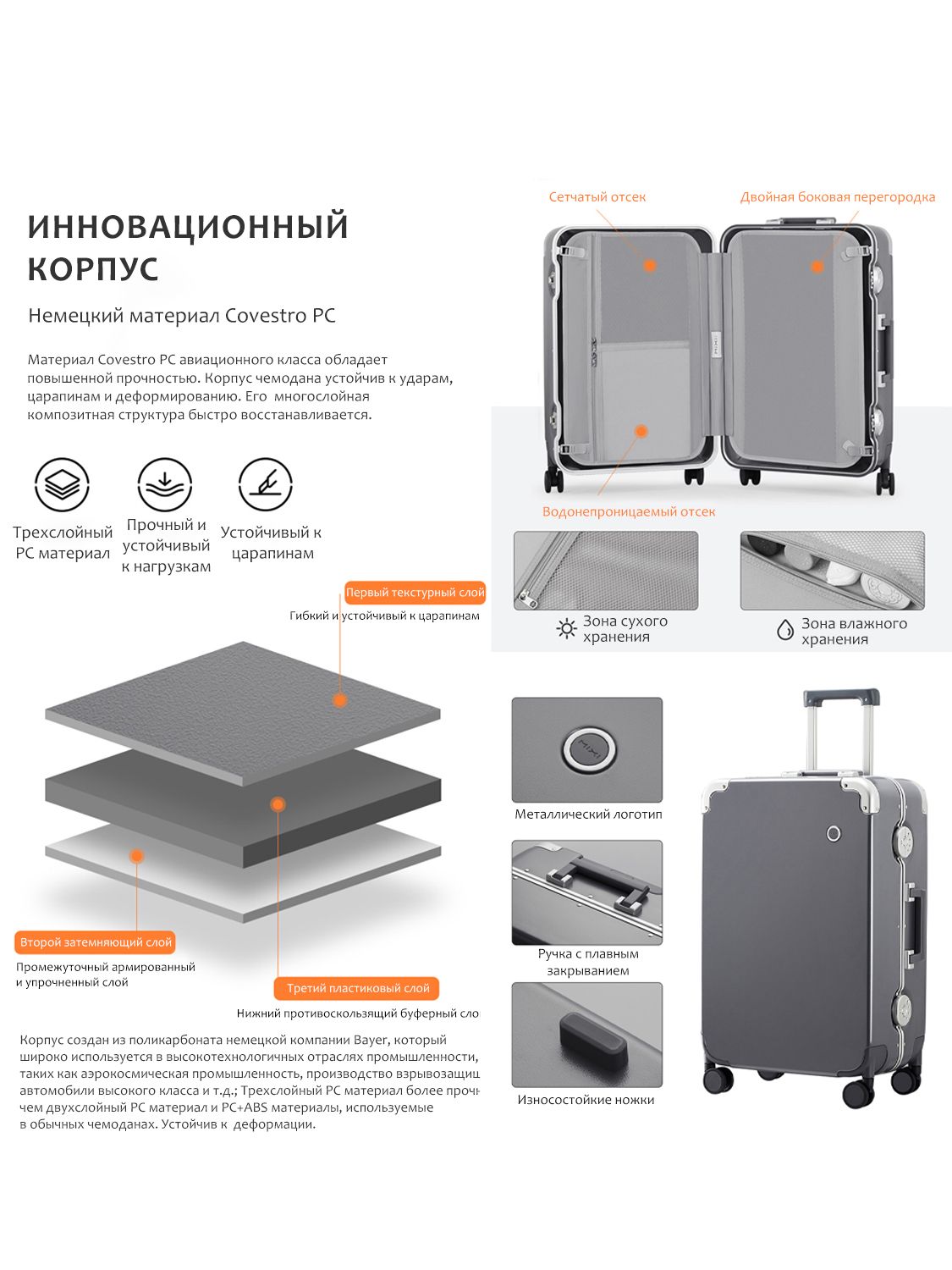 Чемодан MIXI M-9281 - фото 5