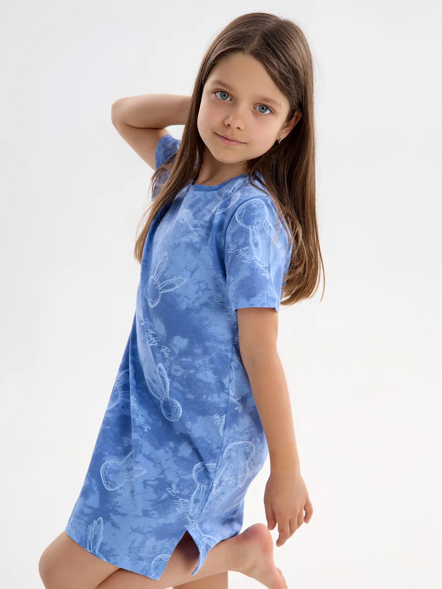 Сорочка ночная YAXX 001--Туника зайка/синий (К) - фото 7