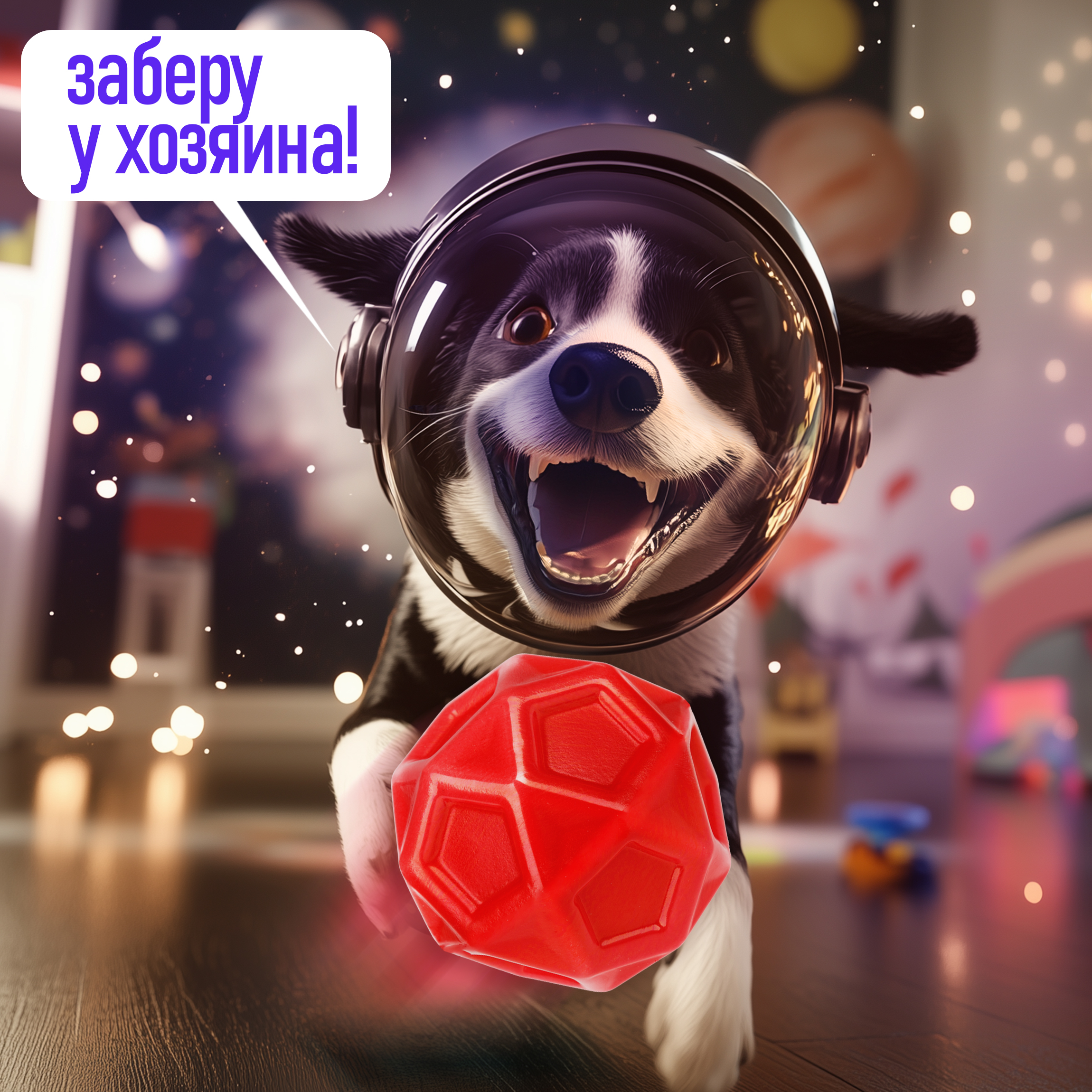 Мяч детский moon ball Крутой Замес 1TOY попрыгунчик лунный галактический мон бол красный - фото 6
