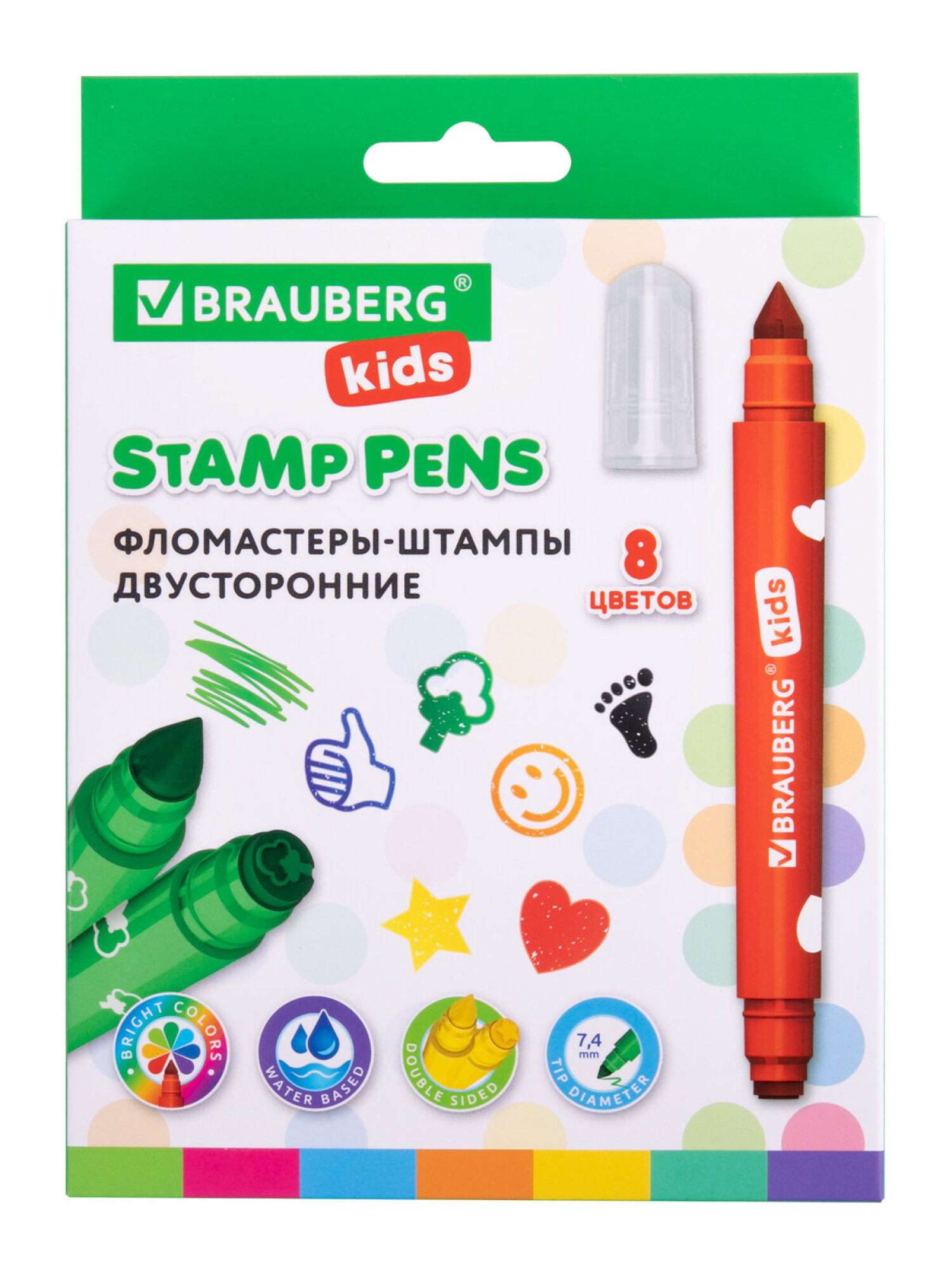 Фломастеры Brauberg двусторонние 8 шт. - фото 8