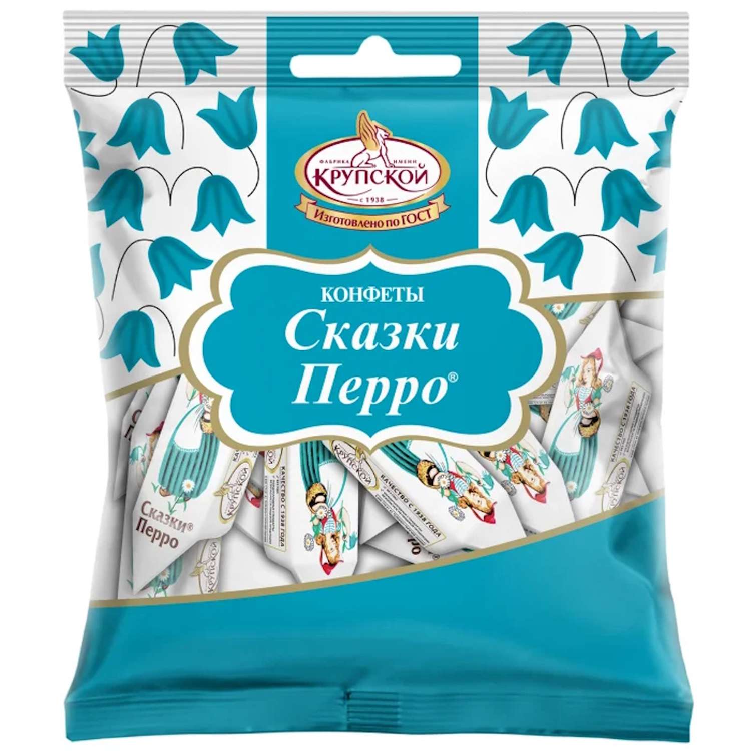 Конфеты глазированные Крупская Сказки Перро с начинкой между слоями вафель 252г - фото 1