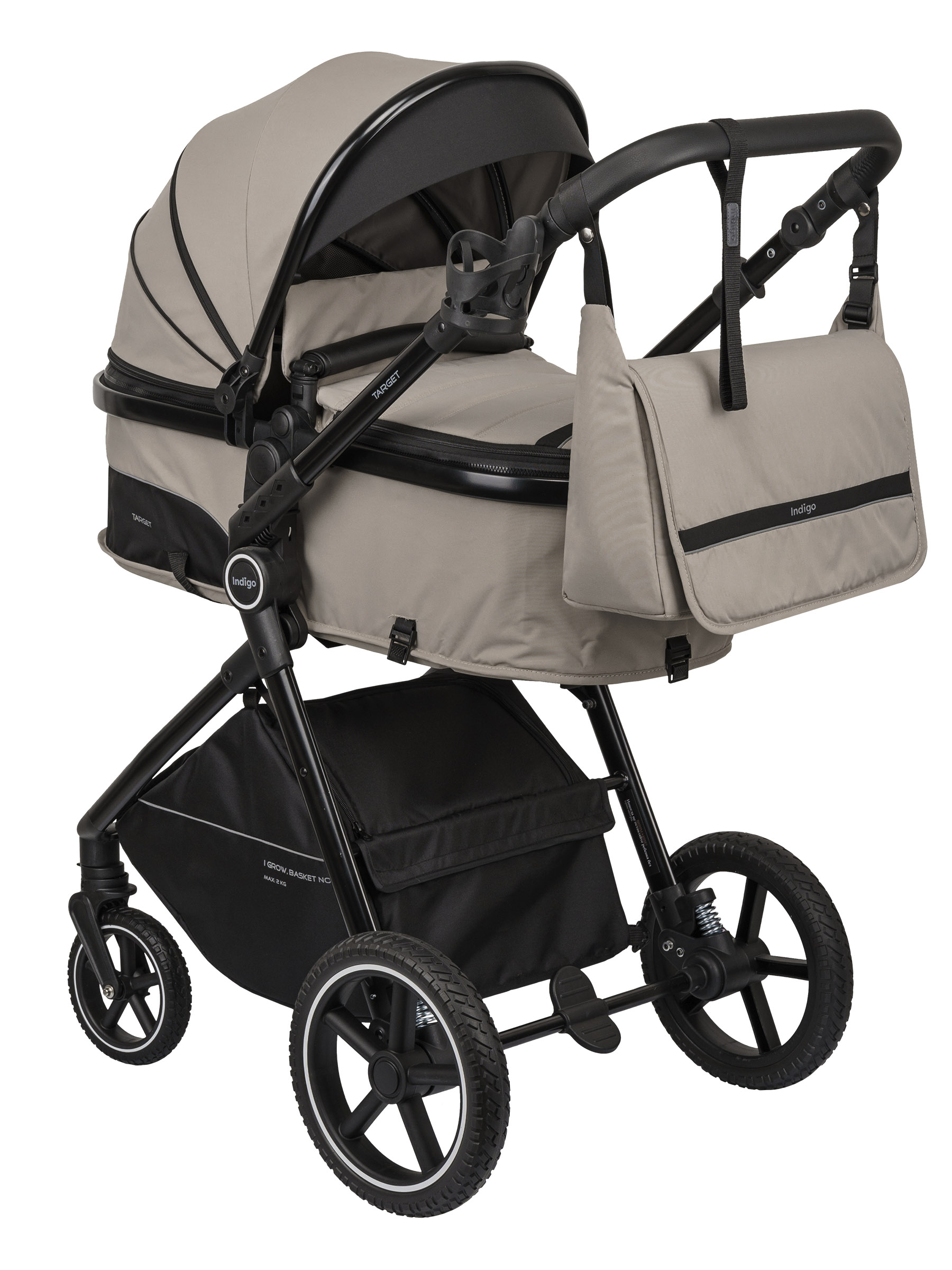 Коляска трансформер Indigo TARGET 3в1 бежевый - фото 15