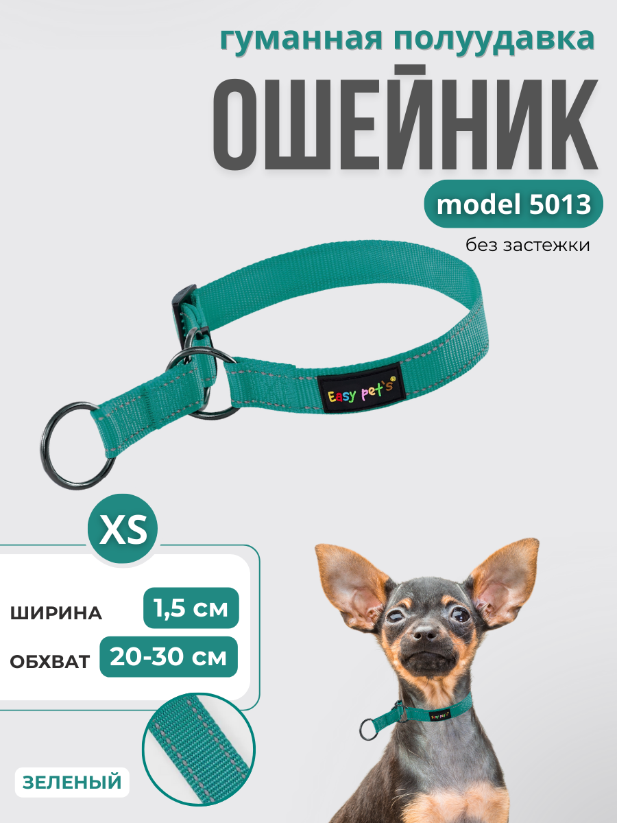 Ошейник для собак Easy Pets 5013 Half-choke collar зеленый р-р XS 20-30см - фото 1