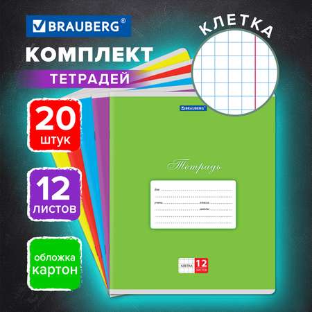 Тетрадь Brauberg клетка 12 лист. 20 шт.