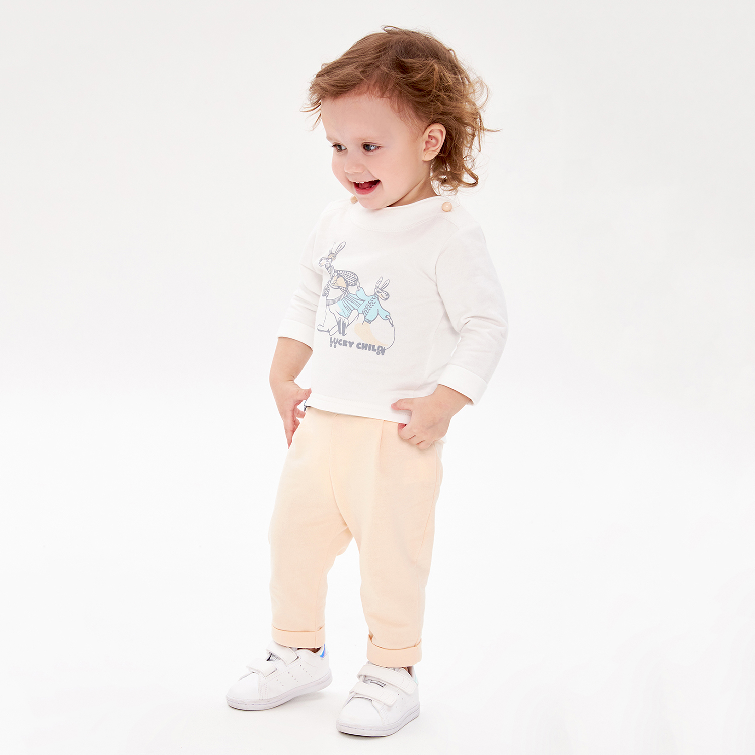 Костюм Lucky Child 138-41ф/молочный/бежевый/2-12 - фото 7