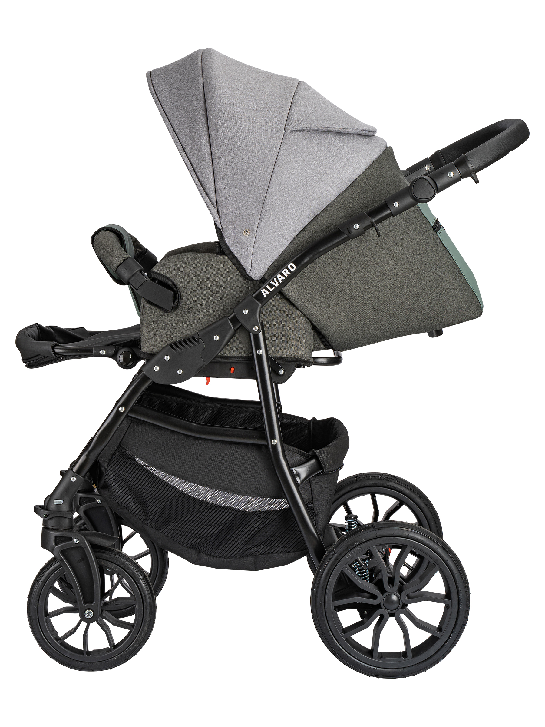 Коляска 3в1 alis Alvaro F 10 серый-шалфей - фото 11
