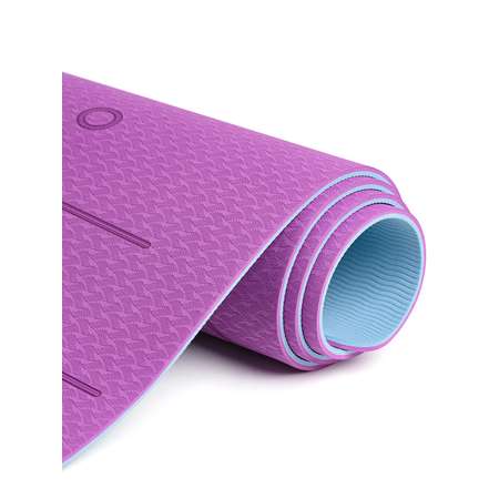 Коврик для йоги Hamsa Yoga фитнеса и гимнастики TPE 183х61х0.6 см пурпурный