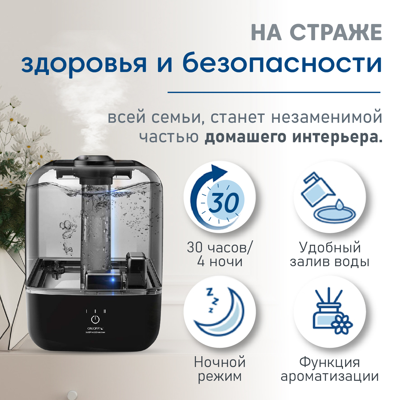 Ультразвуковой увлажнитель воздуха 4,5 л Multistore ME-A205 - фото 6