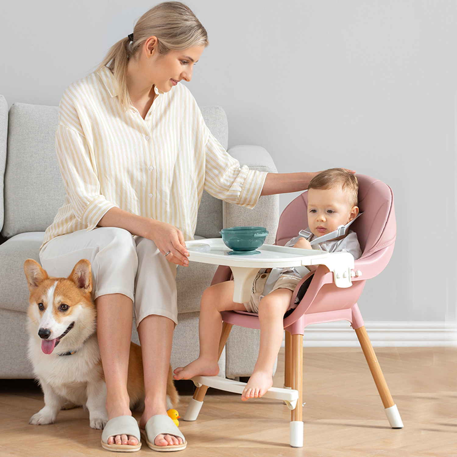 Стульчик для кормления TOMMY Time to Eat розовый - фото 7