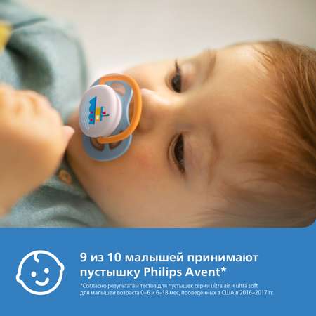 Пустышка Philips Avent ортодонтическая от 0 мес. 2 шт.