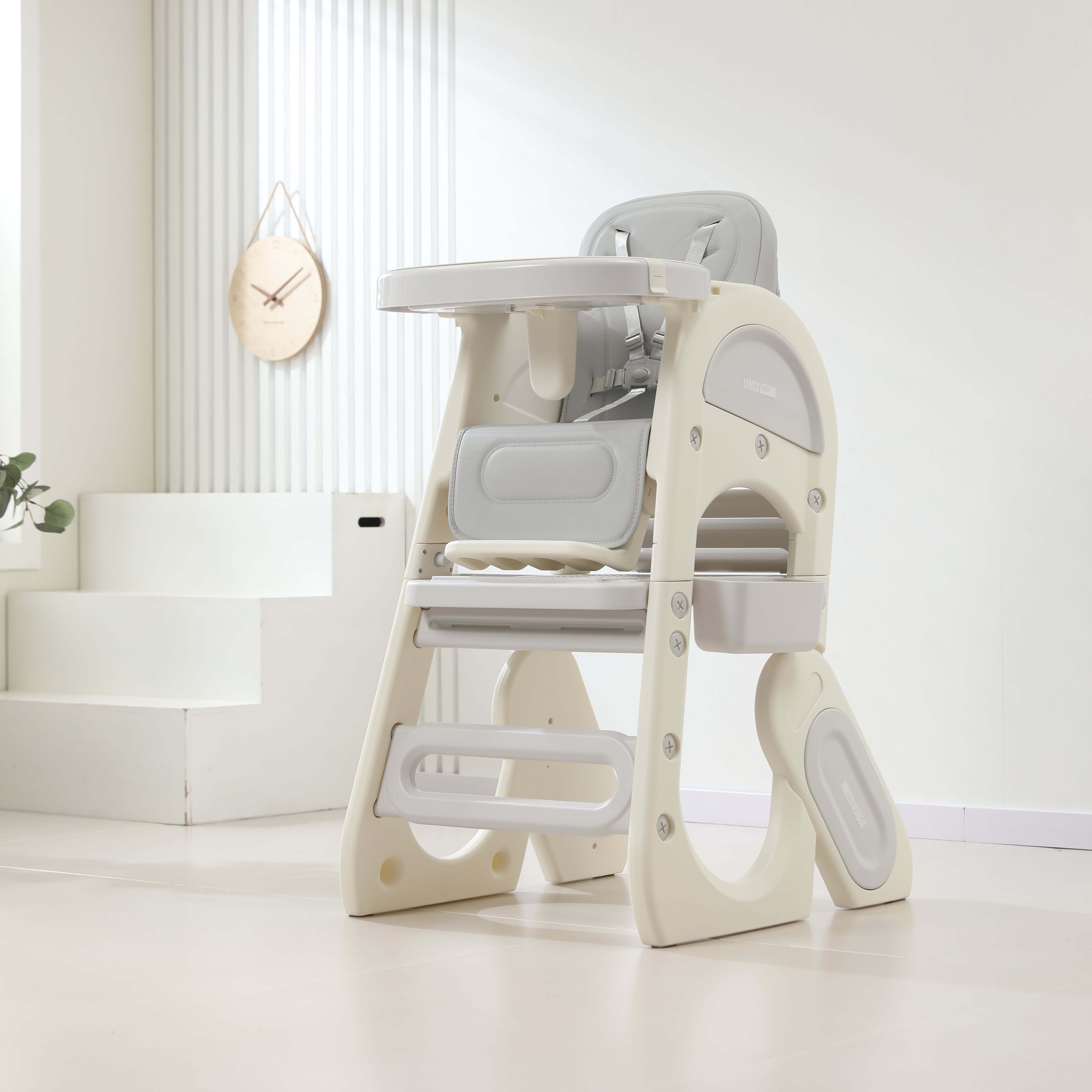 Стульчик для кормления UNIX Kids Cloud (3 in 1) Grey серый - фото 21