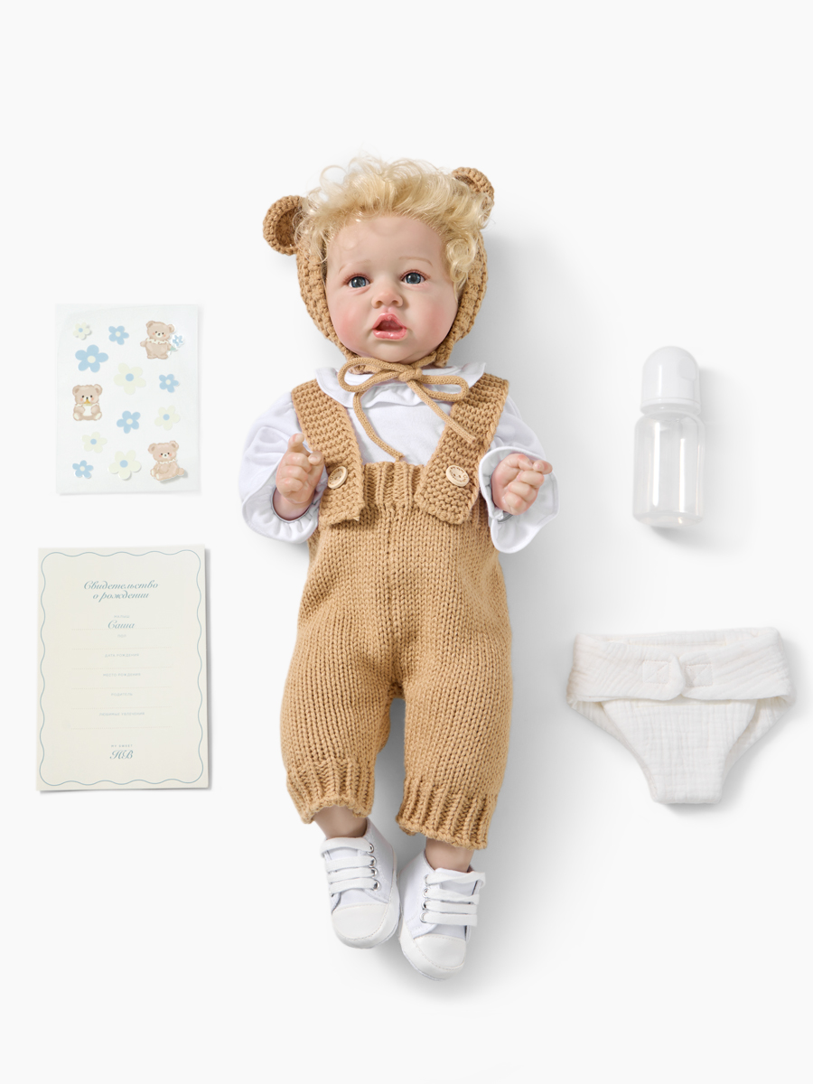 Кукла классическая Happy Baby Саша пупс высота 55 см 332015_beige - фото 3