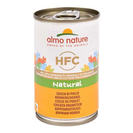 Корм влажный для кошек ALMO NATURE 140г Classic Аппетитные куриные бедрышки консервированный