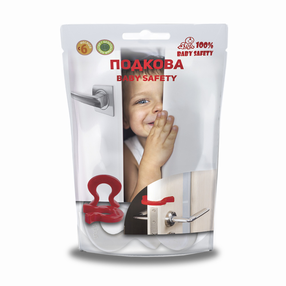 Ограничитель для двери BabySafety Блокиратор дверей силиконовый стоппер для двери Подкова фиксатор для двери 2шт Белый - фото 3