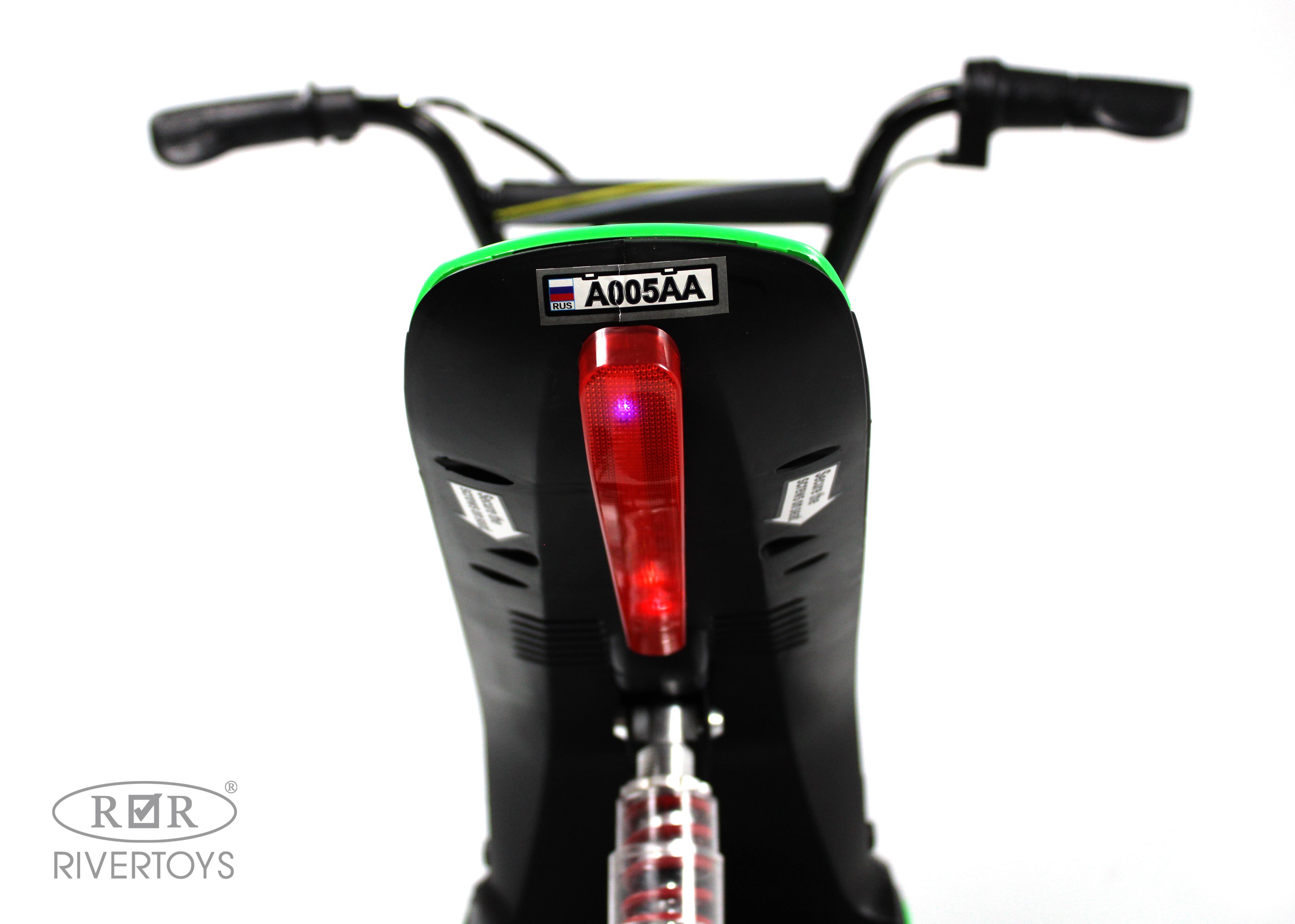 Электромотоцикл RIVERTOYS A005AA-MOTO-GREEN - фото 5