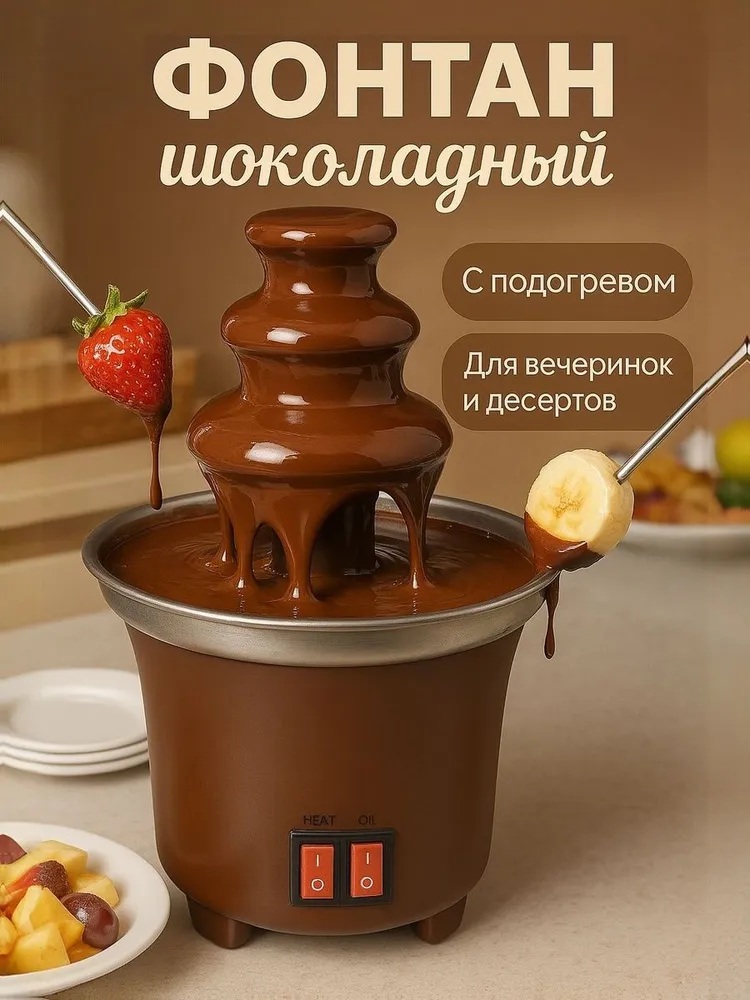 Шоколадный фонтан фондю CASTLELADY Домашняя шоколадная машина - фото 1